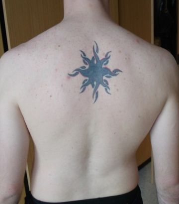 Tribal Sun Back Tattoo Pic